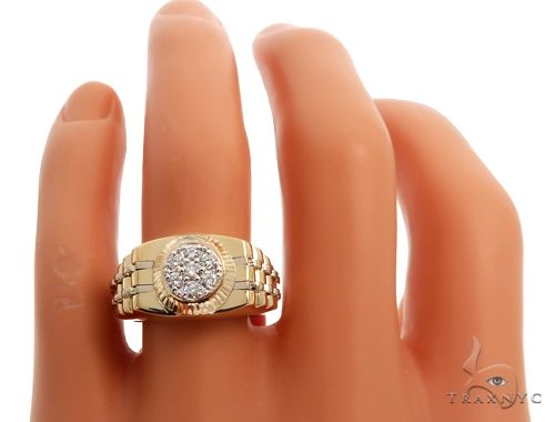 14K Two Tone Gold Men's Diamond Ring 64666 - Image 8