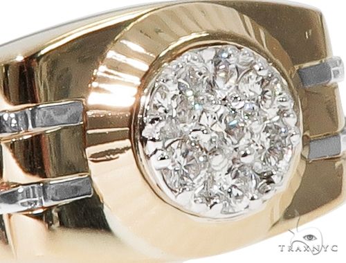 14K Two Tone Gold Men's Diamond Ring 64666 - Image 3