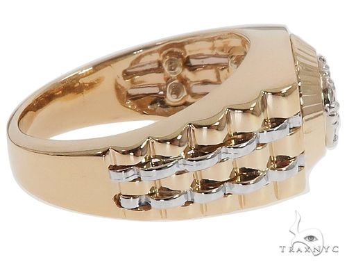 14K Two Tone Gold Men's Diamond Ring, photo 5 of 8