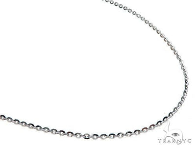14K White Gold Mirror Rolo Chain 20 Inches 1mm   65592 - Image 1