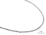 14K Solid White Gold Mirror Rolo Chain 20 Inches 1mm 65592