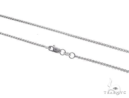 18-inch 14K white gold solid Franco link chain, sleek 1.1mm design for men and women
