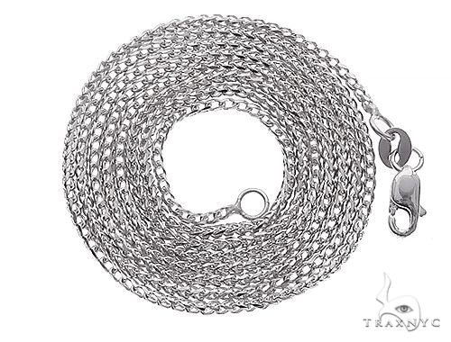 14K White Gold Solid Franco Link Chain 18 Inches 1.1mm 65607 - Image 3