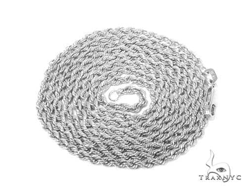 14K White Gold Diamond Cut Solid Rope 24 Inches 2.5mm   67535 - Image 3