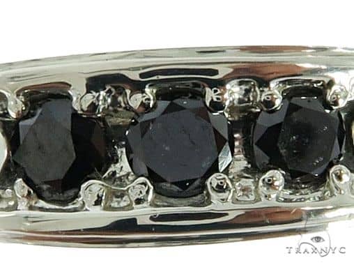 14K White Gold Black Diamond Band 65004 - Image 3