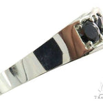 14K White Gold Black Diamond Band 65004 - Image 4