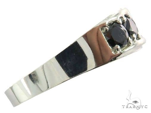 14K White Gold Black Diamond Band 65004 - Image 4