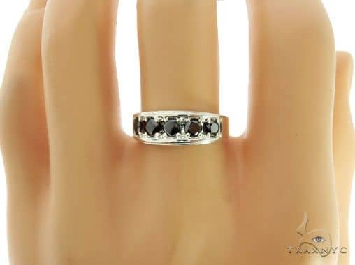 14K White Gold Black Diamond Band 65004 - Image 7