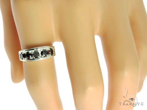 14K White Gold Black Diamond Band 65004 - Image 8