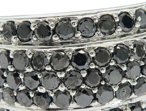 14K White Gold Black Diamond Band 64144 - Image 3