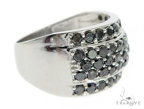 14K White Gold Black Diamond Band 64144 - Image 4
