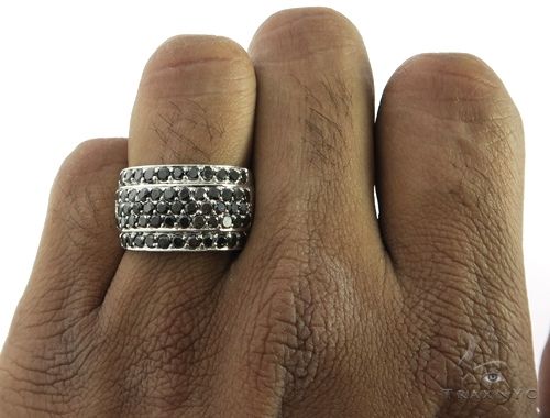 14K White Gold Black Diamond Band, photo 7 of 7