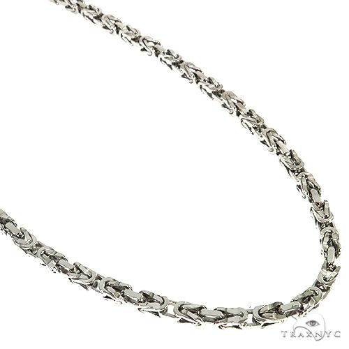 14K White Gold Byzantine Chain 28 Inches 3.8mm   67696 - Image 1