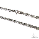 14K White Gold Byzantine Chain 28 Inches 3.8mm   67696 - Image 2