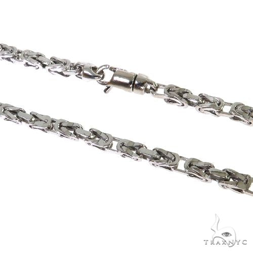 14K White Gold Byzantine Chain 28 Inches 3.8mm   67696 - Image 2