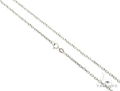 14K White Gold Solid Cable Link Chain 16 Inches 1.4mm   64399 - Image 1