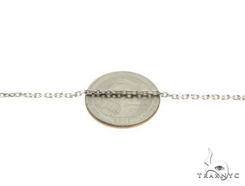 14K White Gold Cable Link Chain 22 Inches 1.4mm   64402 - Image 3