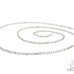 14K White Gold Cable Link Chain 22 Inches 1.4mm   64402 - Image 4