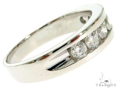 14K White Gold Channel Diamond Band 61483 - Image 4