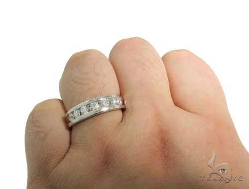 14K White Gold Channel Diamond Band 61483 - Image 7