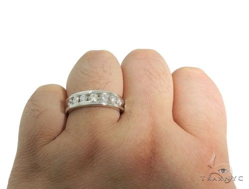 14K White Gold Channel Diamond Band 61483 - Image 8