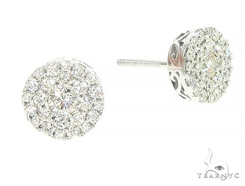 14K Gold Cluster Stud Earrings 65853 - Image 2