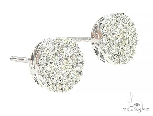 14K Gold Cluster Stud Earrings 65853 - Image 3