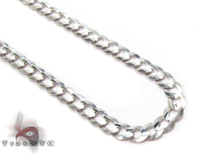 14K White Gold Solid Curb Link Chain 20 Inches 3.7mm   31653 - Image 1