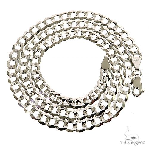 14K White Gold Solid Curb Link Chain 20 Inches 5.7mm   31646 - Image 3