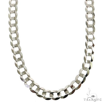 14K white gold curb, 5.7mm wide, 20 inches, high polish