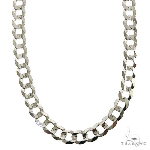 14K white gold curb, 5.7mm wide, 20 inches, high polish