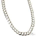 14K White Gold Solid Curb Link Chain 20 Inches 5.7mm   31646 - Image 2