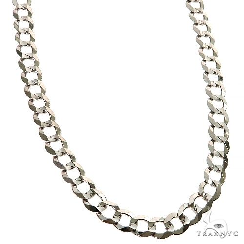 14K White Gold Solid Curb Chain 24 Inches 4.7mm   31649 - Image 2
