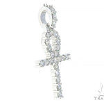14K White Gold Diamond Ankh Cross Pendant 65520 - Image 2