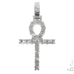 14K White Gold Diamond Ankh Cross Pendant 65520 - Image 3