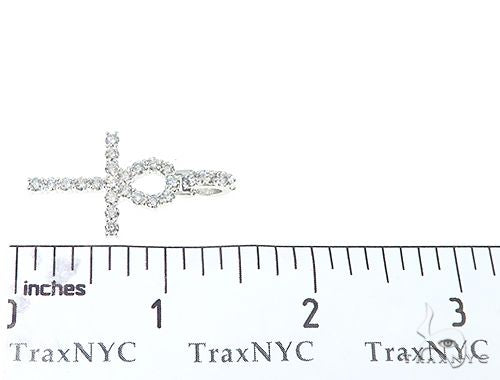 14K White Gold Diamond Ankh Cross Pendant 65520 - Image 7