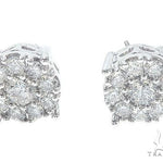 14K White Gold Diamond Cluster Stud Earrings 65522 - Image 1