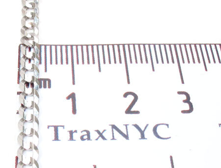 14K White Gold Solid Curb Chain 22 Inches 3.7mm   31656 - Image 6