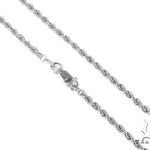 14K White Gold Diamond Cut Solid Rope Chain 20 Inches 2.5mm   67533 - Image 1