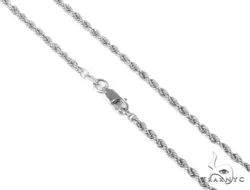 14K White Gold Diamond Cut Solid Rope Chain 22 Inches 2.5mm   67534 - Image 1