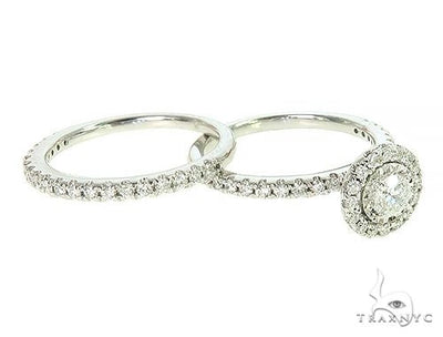 14K White Gold Diamond Engagement Ring Bridal Set 65973 - Image 1
