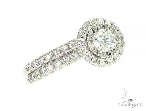 14K White Gold Diamond Engagement Ring Bridal Set 65973 - Image 4