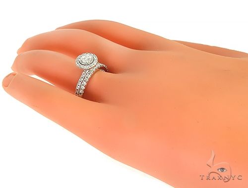 14K White Gold Diamond Engagement Ring Bridal Set 65973 - Image 9