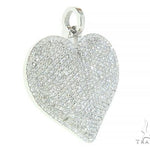 14K White Gold Diamond Heart Pendant 65846 - Image 2