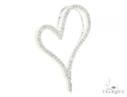 14K White Gold Diamond Heart Pendant 65866 - Image 2