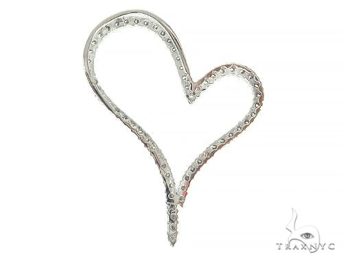 14K White Gold Diamond Heart Pendant 65866 - Image 3
