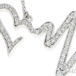 14K White Gold Diamond Heartbeat Necklace 65519 - Image 4