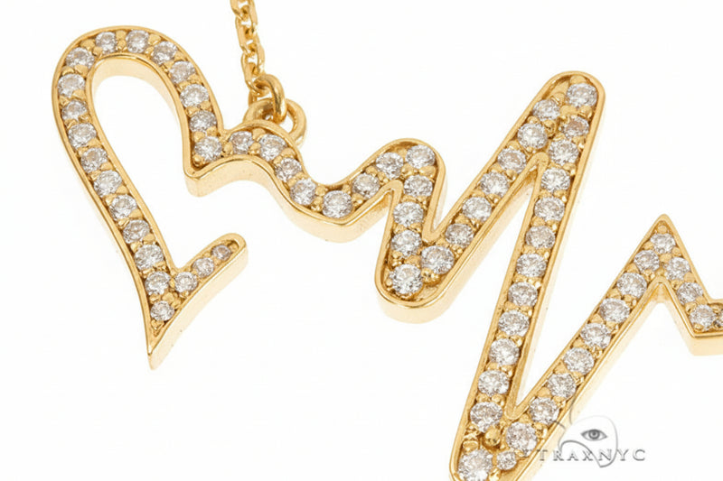 14K White Gold Diamond Heartbeat Necklace 65519 - Image 4