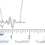 14K White Gold Diamond Heartbeat Necklace 65519 - Image 6