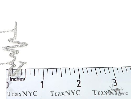 14K White Gold Diamond Heartbeat Necklace 65519 - Image 7